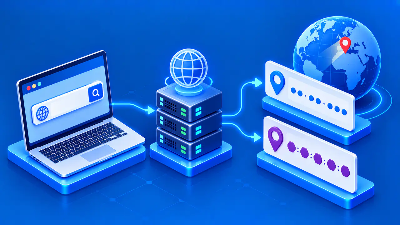 Website IP address lookup illustration